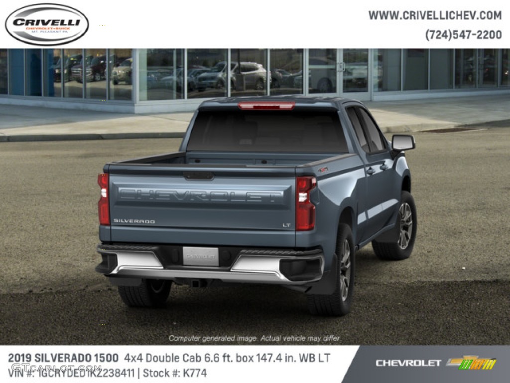 2019 Silverado 1500 LT Double Cab 4WD - Shadow Gray Metallic / Jet Black photo #3