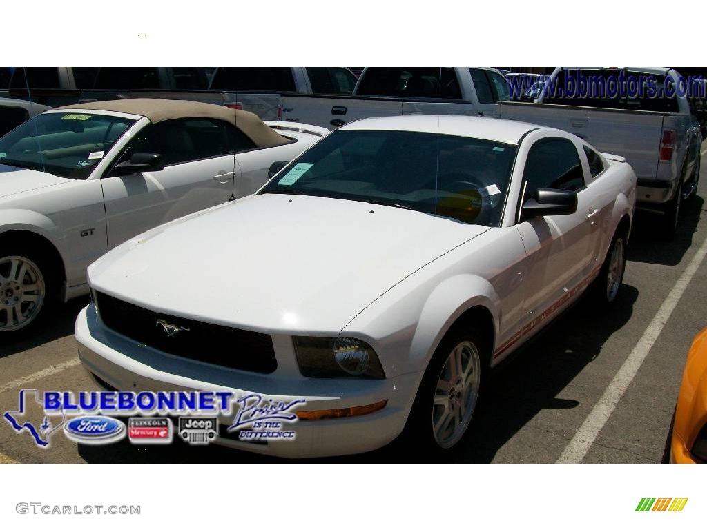 2008 Mustang V6 Premium Coupe - Performance White / Black/Red photo #1