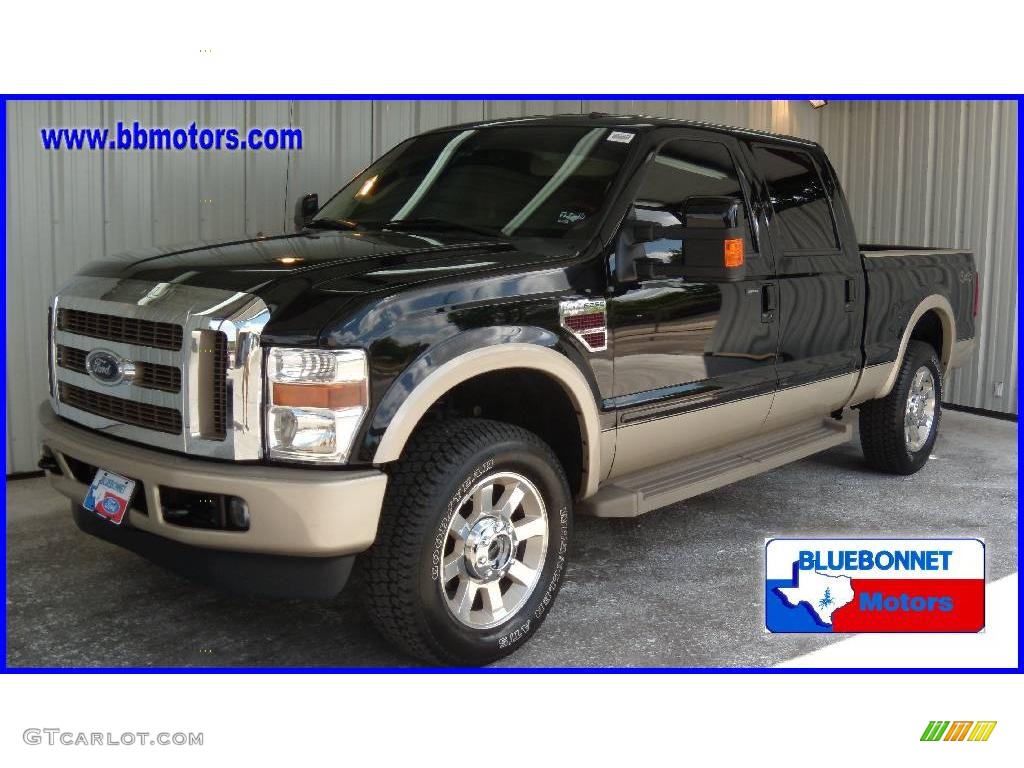 2008 F250 Super Duty King Ranch Crew Cab 4x4 - Black / Camel/Chaparral Leather photo #1