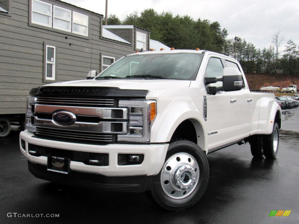 White Platinum Metallic Tri-Coat 2019 Ford F450 Super Duty Limited Crew Cab 4x4 Exterior Photo #132179714