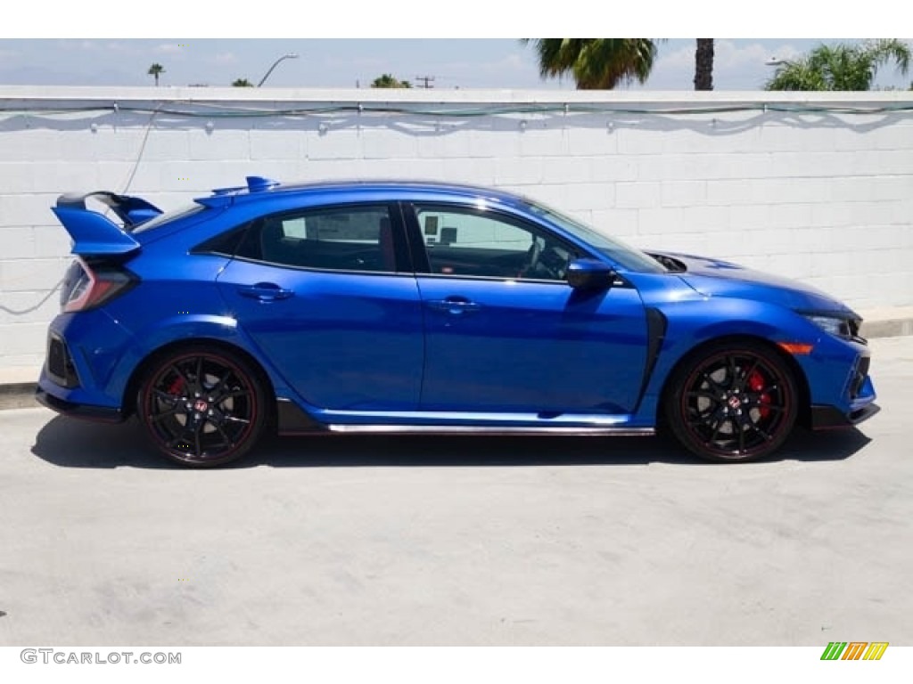 2019 Civic Type R - Agean Blue Metallic / Black/Red photo #5