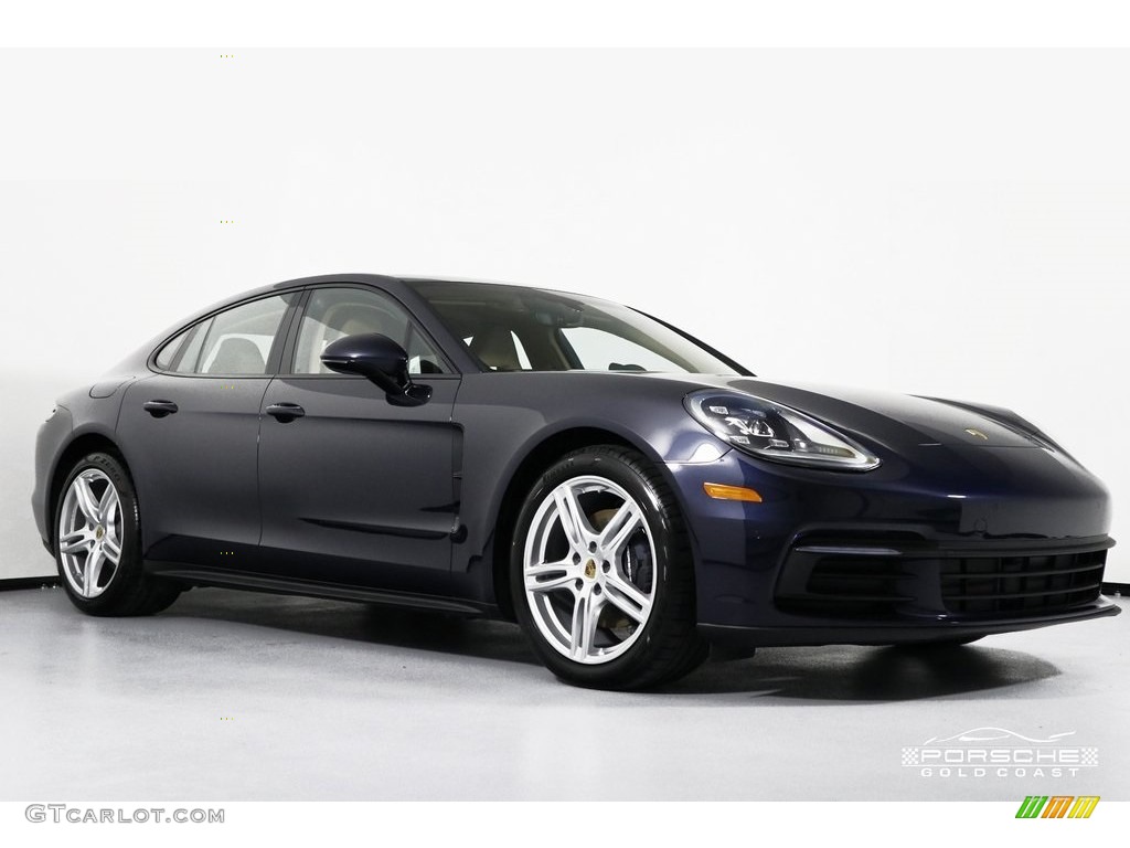 2019 Panamera 4 - Night Blue Metallic / Black/Luxor Beige photo #1