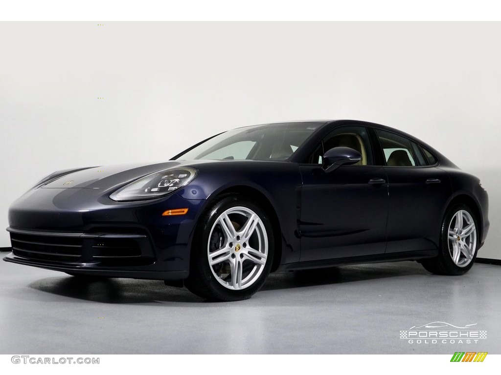 2019 Panamera 4 - Night Blue Metallic / Black/Luxor Beige photo #3