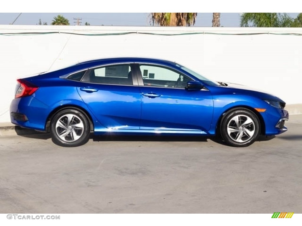 2019 Civic LX Sedan - Agean Blue Metallic / Black photo #5