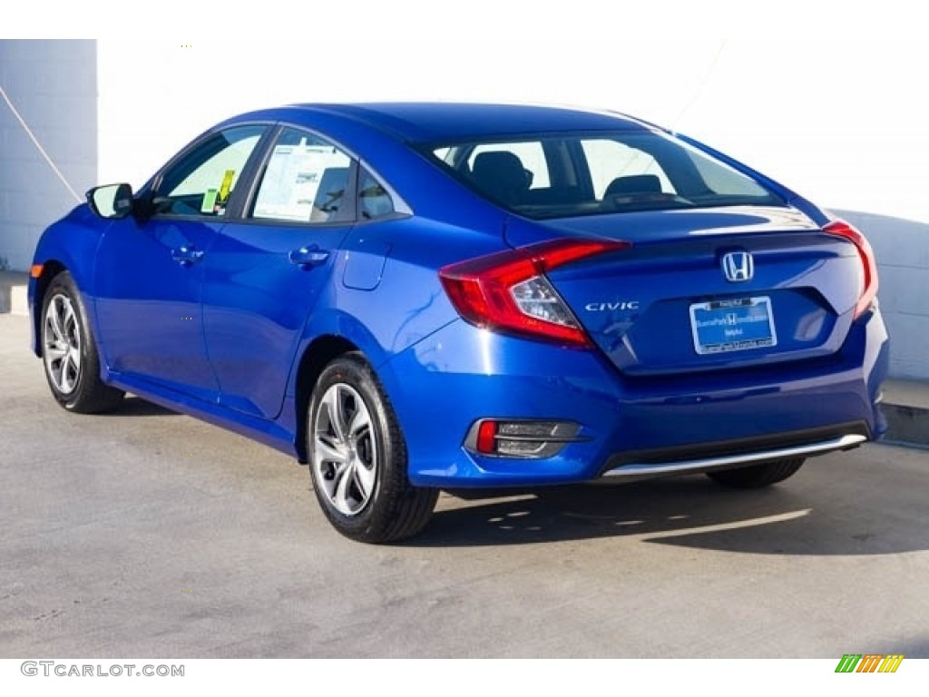 2019 Civic LX Sedan - Agean Blue Metallic / Black photo #2