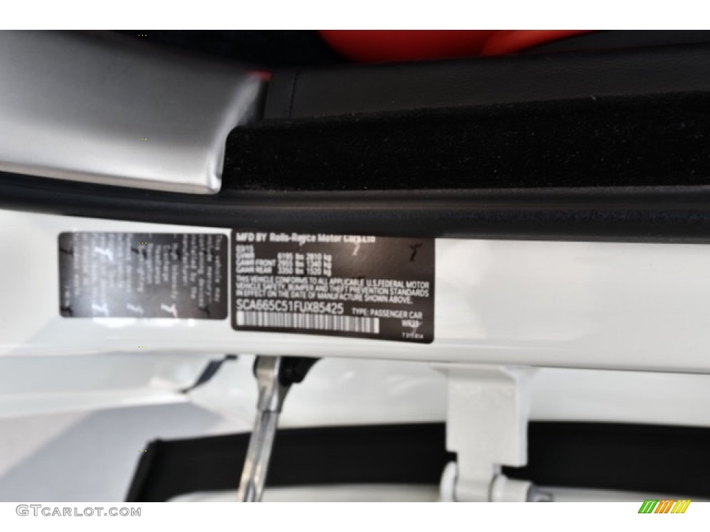 2015 Wraith Color Code WR33 for Arctic White Photo #132203547