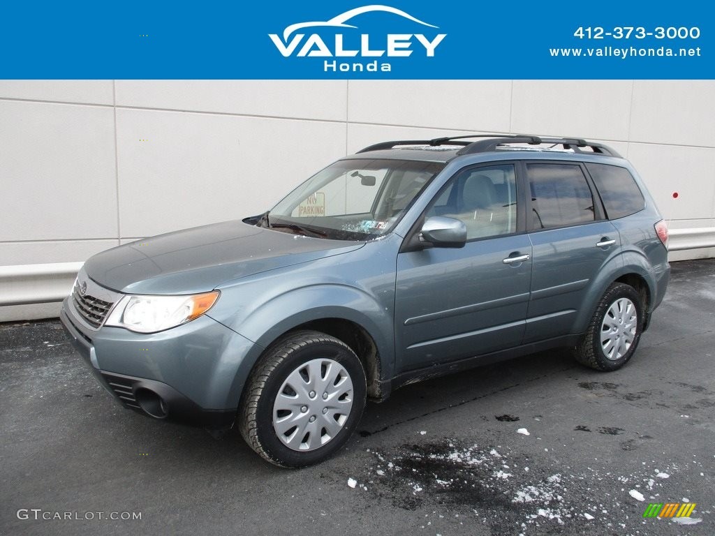 2009 Forester 2.5 X Premium - Sage Green Metallic / Platinum photo #1