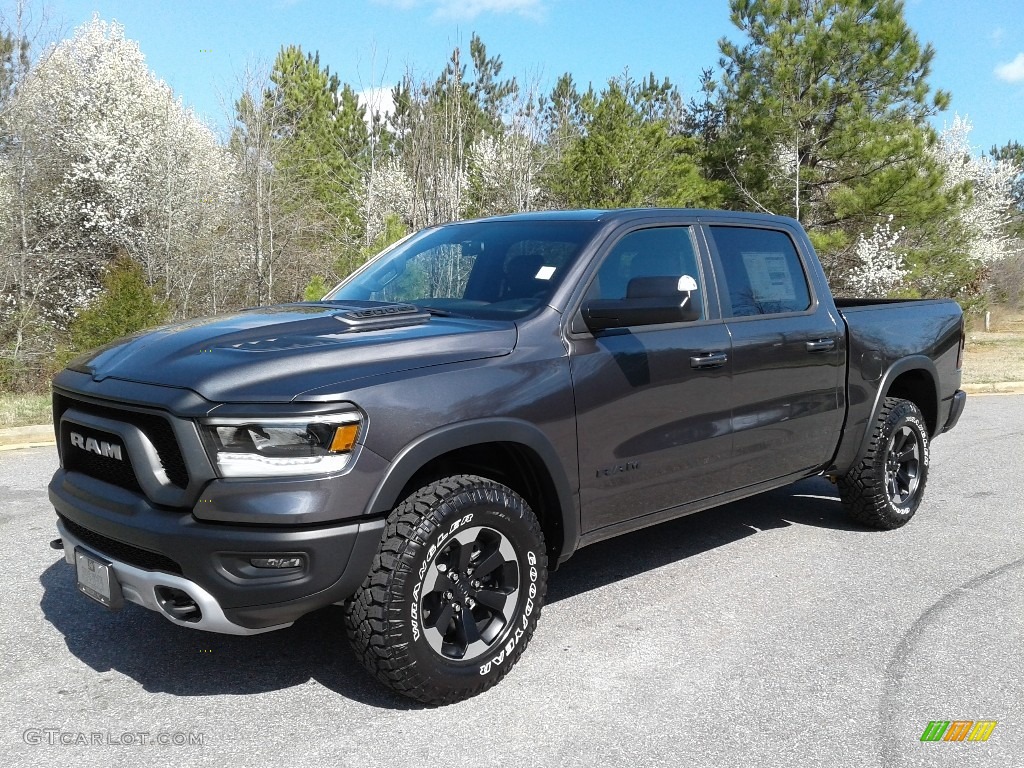 2019 1500 Rebel Crew Cab 4x4 - Granite Crystal Metallic / Black/Red photo #2