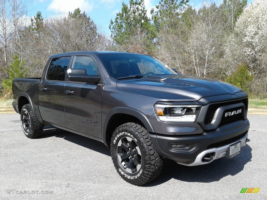 2019 1500 Rebel Crew Cab 4x4 - Granite Crystal Metallic / Black/Red photo #4