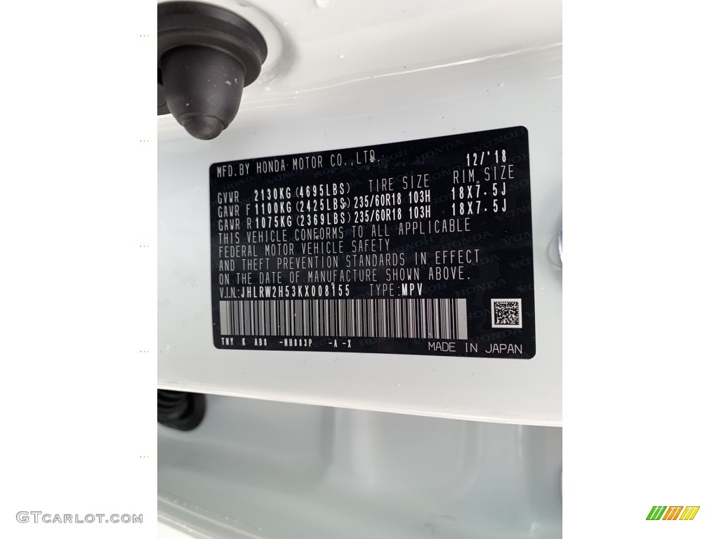 2019 CR-V EX AWD - Platinum White Pearl / Black photo #12