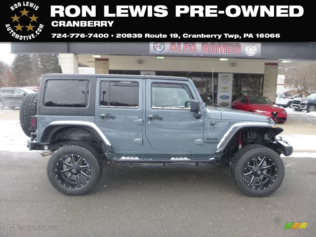 2015 Wrangler Unlimited Sport 4x4 - Anvil / Black photo #1