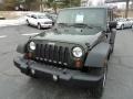 2010 Natural Green Pearl Jeep Wrangler Unlimited Sport 4x4  photo #2