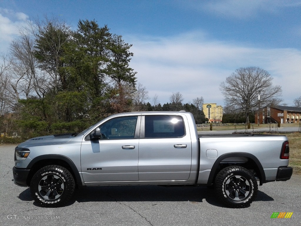 2019 1500 Rebel Crew Cab 4x4 - Billett Silver Metallic / Black/Red photo #1