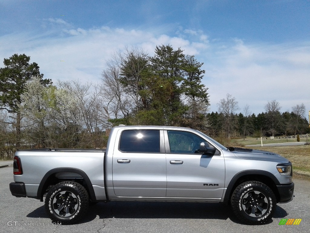 2019 1500 Rebel Crew Cab 4x4 - Billett Silver Metallic / Black/Red photo #5