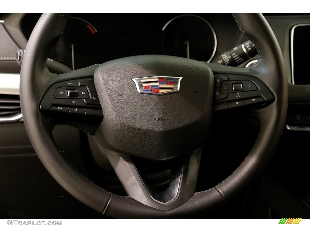 2019 Cadillac XT4 Premium Luxury AWD Jet Black Steering Wheel Photo #132273856