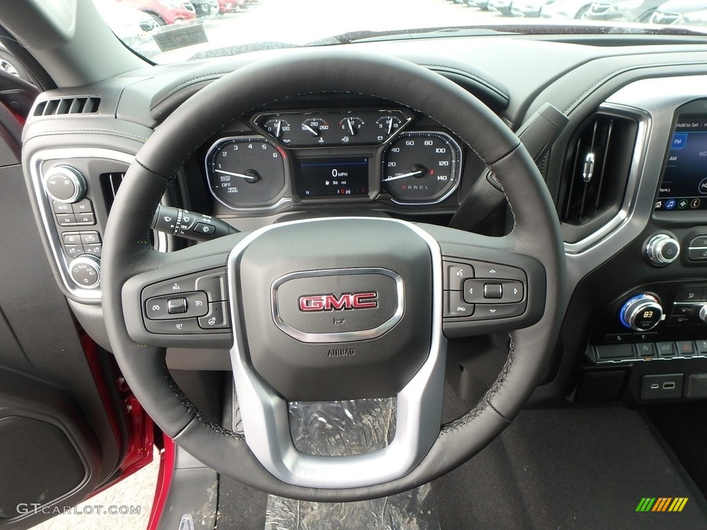 2019 GMC Sierra 1500 Elevation Double Cab 4WD Jet Black Steering Wheel Photo #132283039