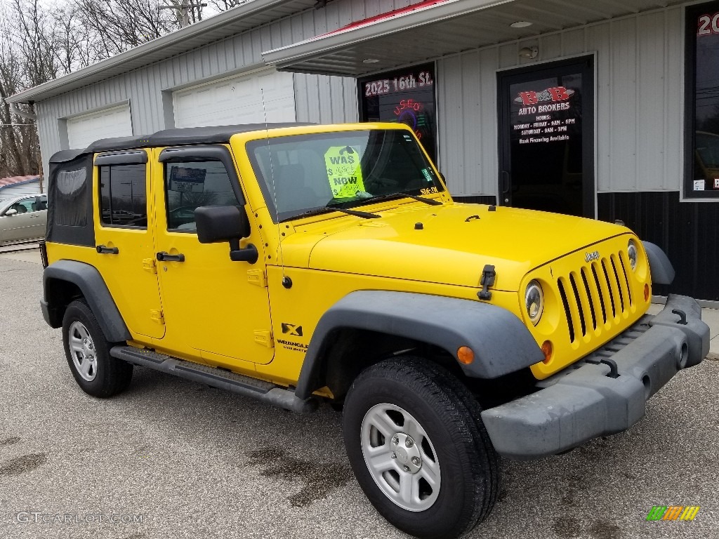 2009 Wrangler Unlimited X 4x4 - Detonator Yellow / Dark Slate Gray/Medium Slate Gray photo #1