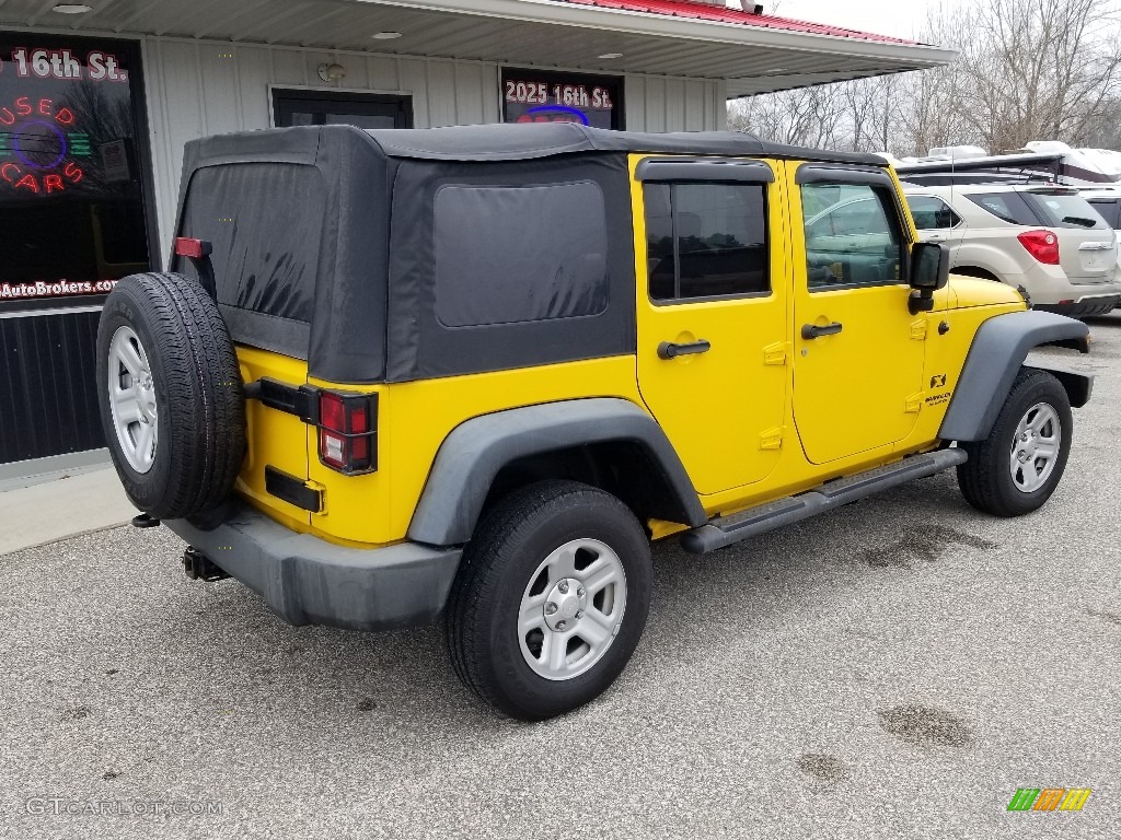 2009 Wrangler Unlimited X 4x4 - Detonator Yellow / Dark Slate Gray/Medium Slate Gray photo #3
