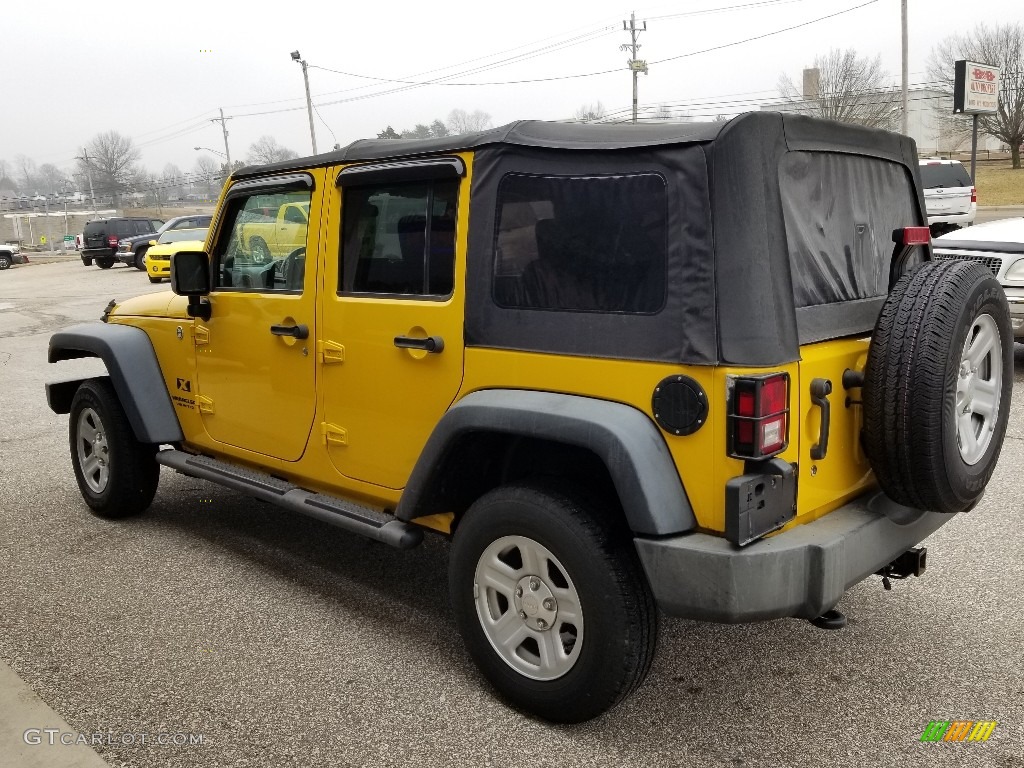 2009 Wrangler Unlimited X 4x4 - Detonator Yellow / Dark Slate Gray/Medium Slate Gray photo #5