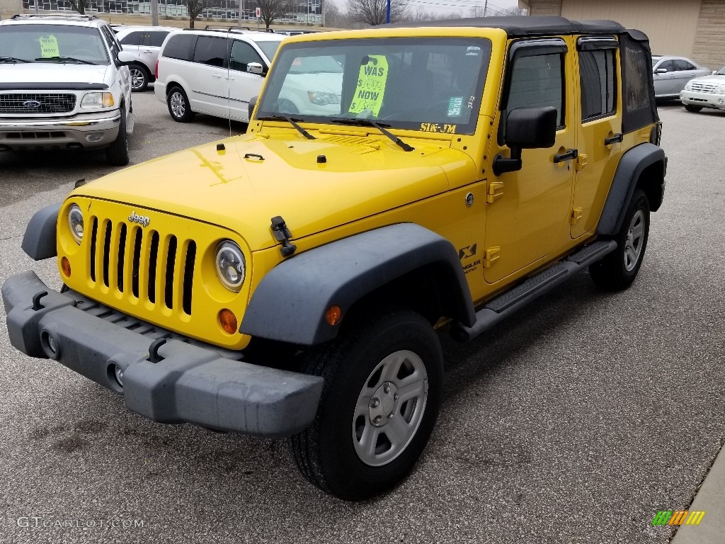 2009 Wrangler Unlimited X 4x4 - Detonator Yellow / Dark Slate Gray/Medium Slate Gray photo #6