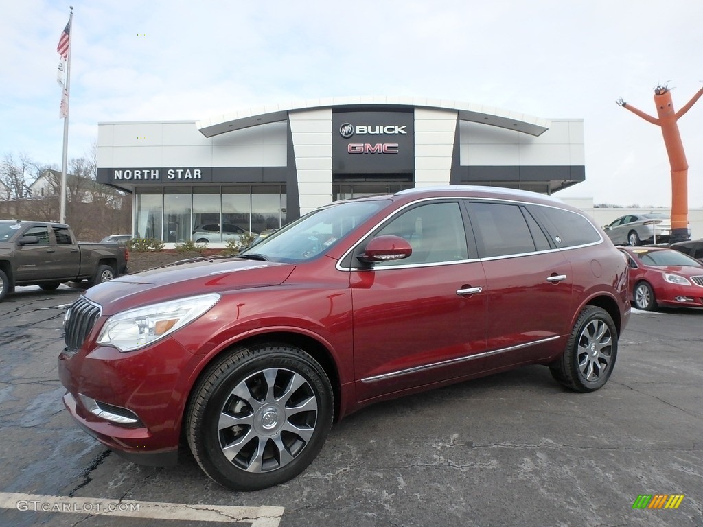 2017 Enclave Leather AWD - Crimson Red Tintcoat / Light Titanium photo #1