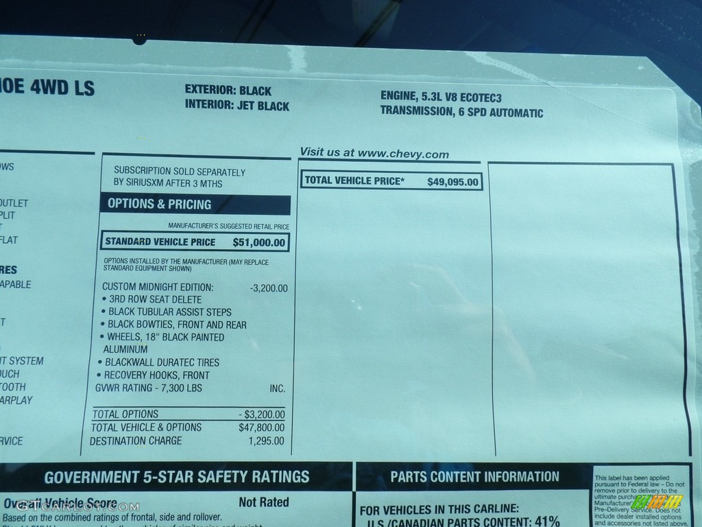 2019 Tahoe LS 4WD - Black / Jet Black photo #50