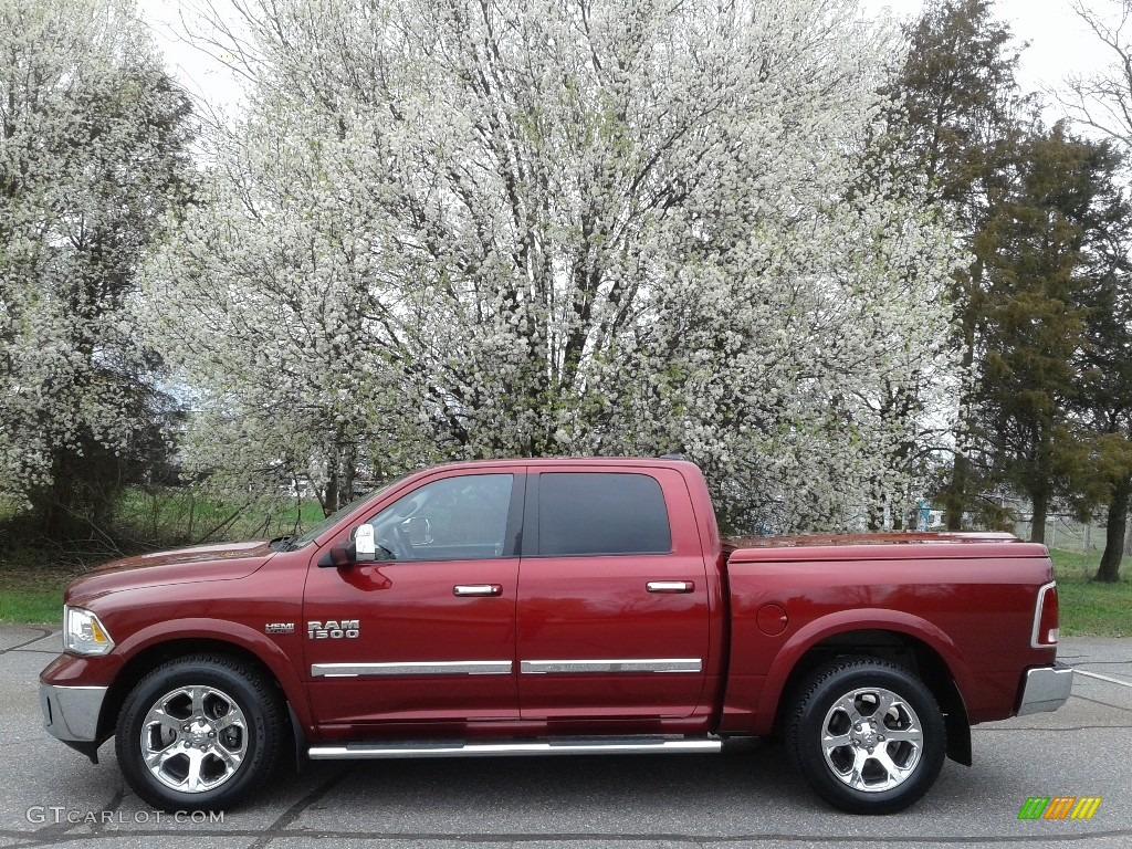 2013 1500 Laramie Crew Cab 4x4 - Deep Cherry Red Pearl / Canyon Brown/Light Frost Beige photo #1