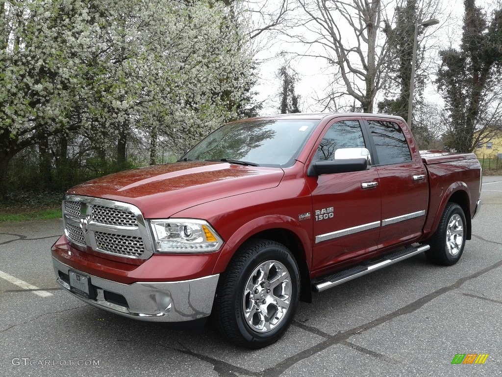 2013 1500 Laramie Crew Cab 4x4 - Deep Cherry Red Pearl / Canyon Brown/Light Frost Beige photo #2