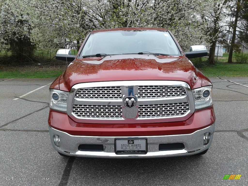2013 1500 Laramie Crew Cab 4x4 - Deep Cherry Red Pearl / Canyon Brown/Light Frost Beige photo #3