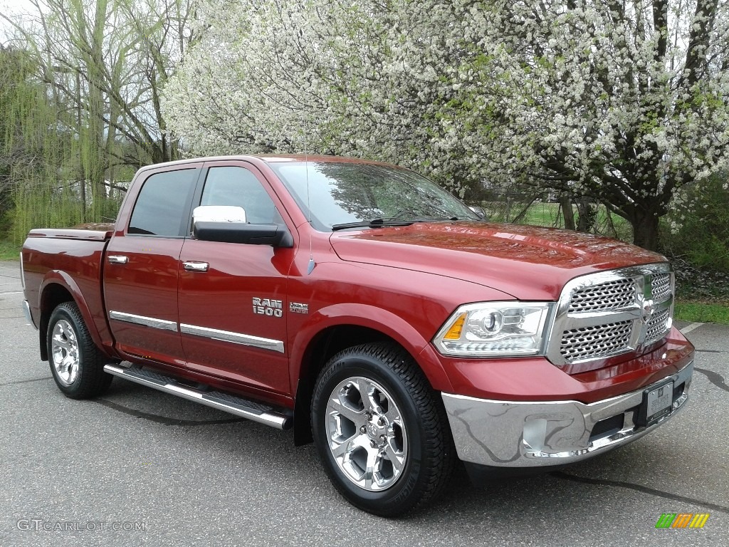 2013 1500 Laramie Crew Cab 4x4 - Deep Cherry Red Pearl / Canyon Brown/Light Frost Beige photo #4