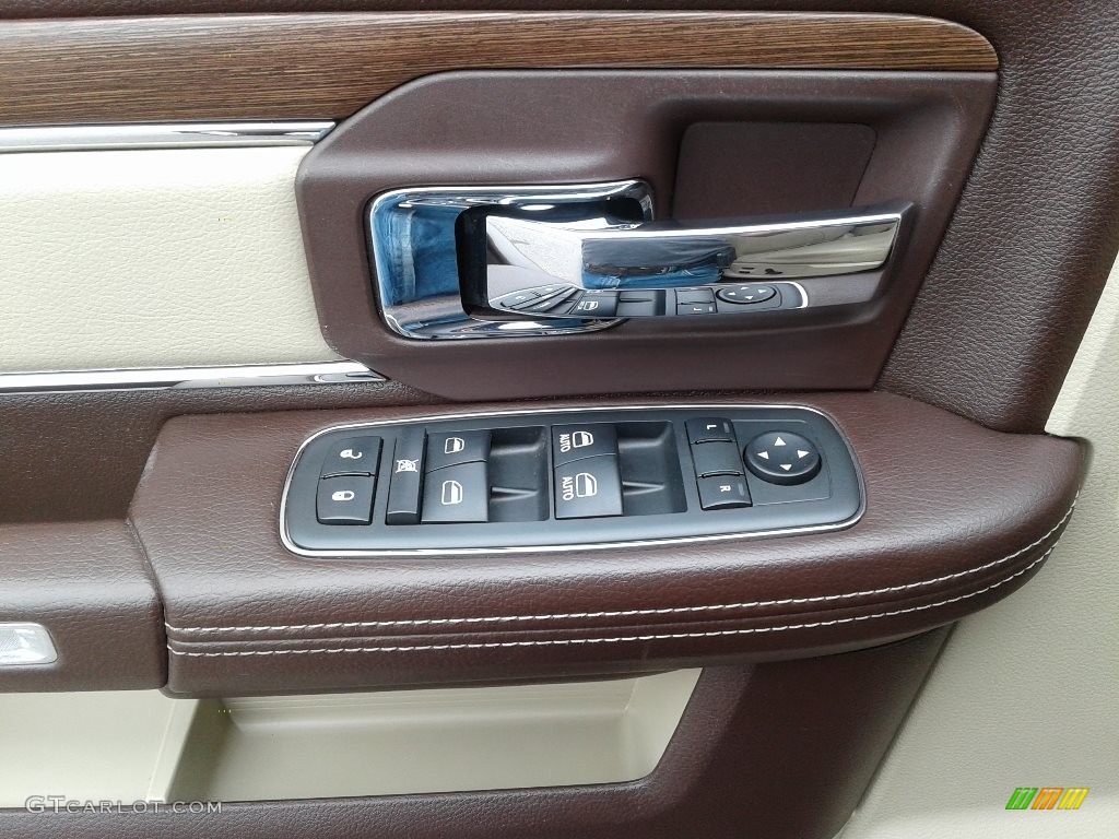 2013 1500 Laramie Crew Cab 4x4 - Deep Cherry Red Pearl / Canyon Brown/Light Frost Beige photo #9