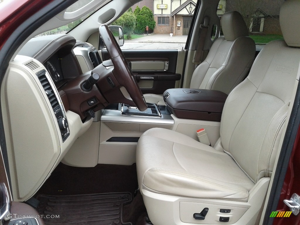 2013 1500 Laramie Crew Cab 4x4 - Deep Cherry Red Pearl / Canyon Brown/Light Frost Beige photo #10