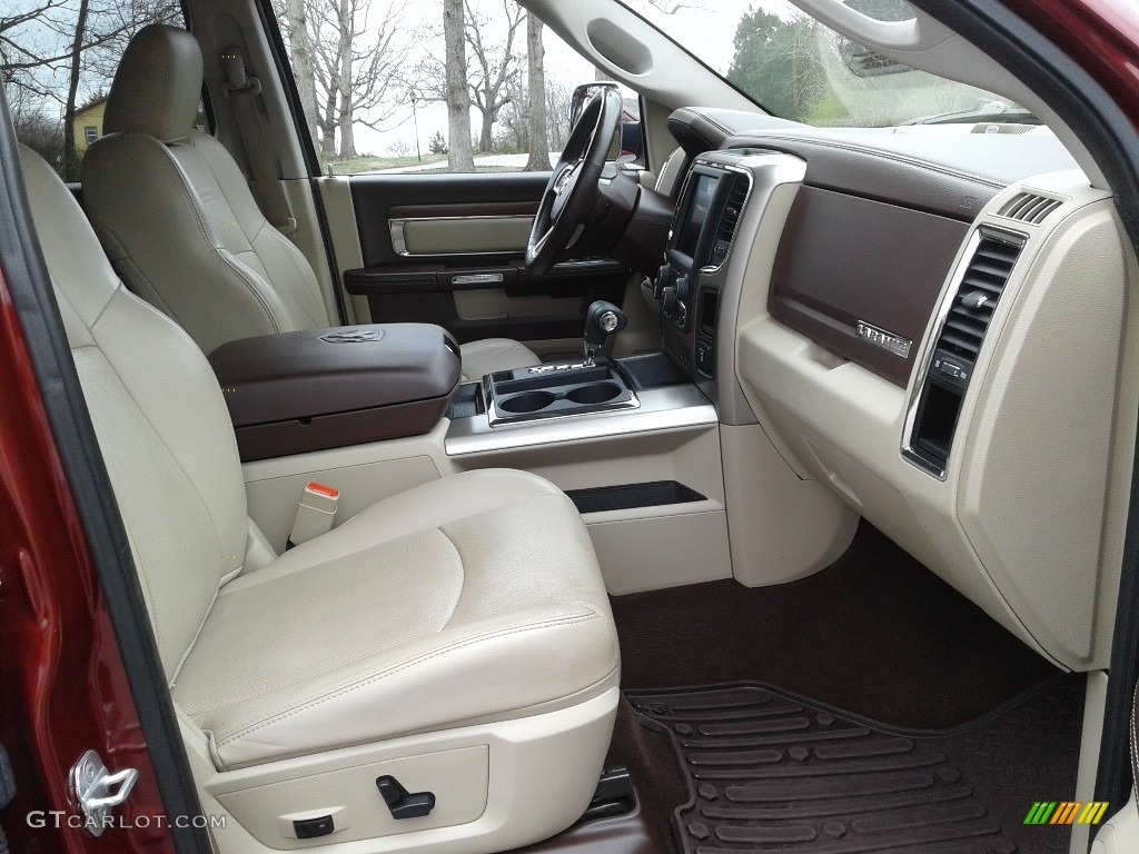 2013 1500 Laramie Crew Cab 4x4 - Deep Cherry Red Pearl / Canyon Brown/Light Frost Beige photo #17