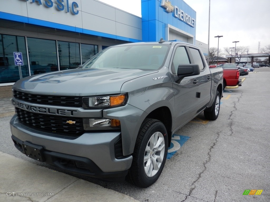 2019 Silverado 1500 Custom Crew Cab 4WD - Satin Steel Metallic / Jet Black photo #1