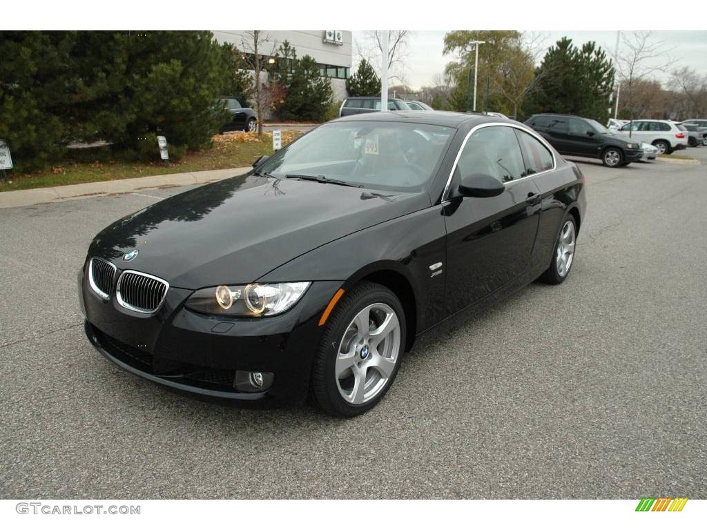 2009 3 Series 328xi Coupe - Jet Black / Saddle Brown Dakota Leather photo #1