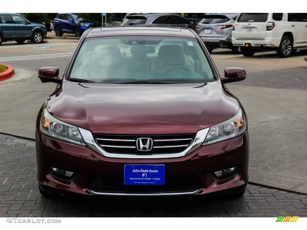 2014 Accord EX-L V6 Sedan - Basque Red Pearl II / Ivory photo #2