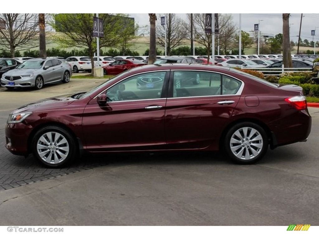 2014 Accord EX-L V6 Sedan - Basque Red Pearl II / Ivory photo #4