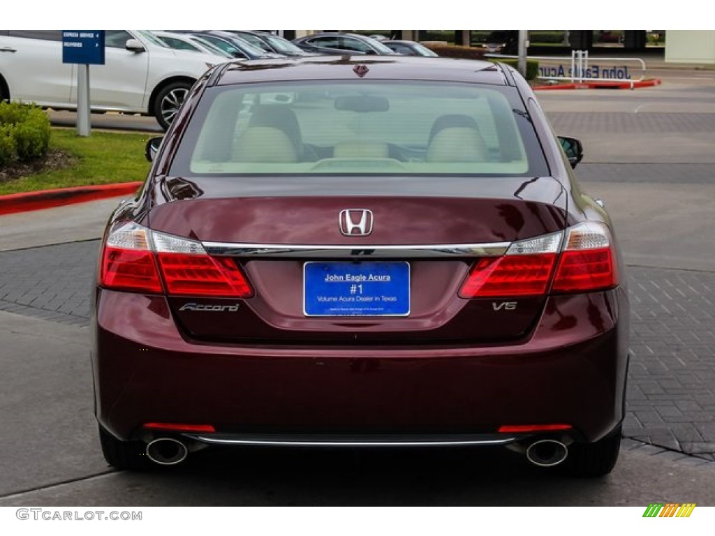 2014 Accord EX-L V6 Sedan - Basque Red Pearl II / Ivory photo #6