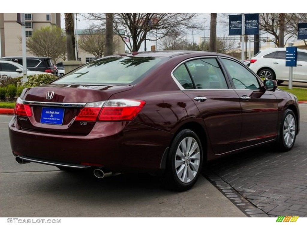 2014 Accord EX-L V6 Sedan - Basque Red Pearl II / Ivory photo #7