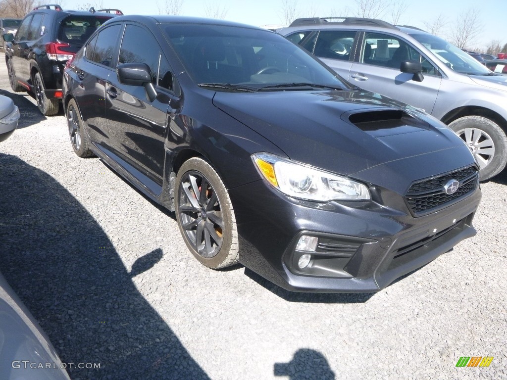 2018 WRX Premium - Dark Gray Metallic / Carbon Black photo #1