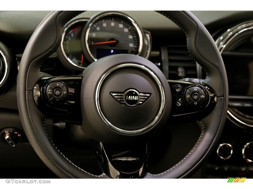 2019 Mini Hardtop Cooper 4 Door Black Pearl/Mottled Grey Steering Wheel Photo #132327031