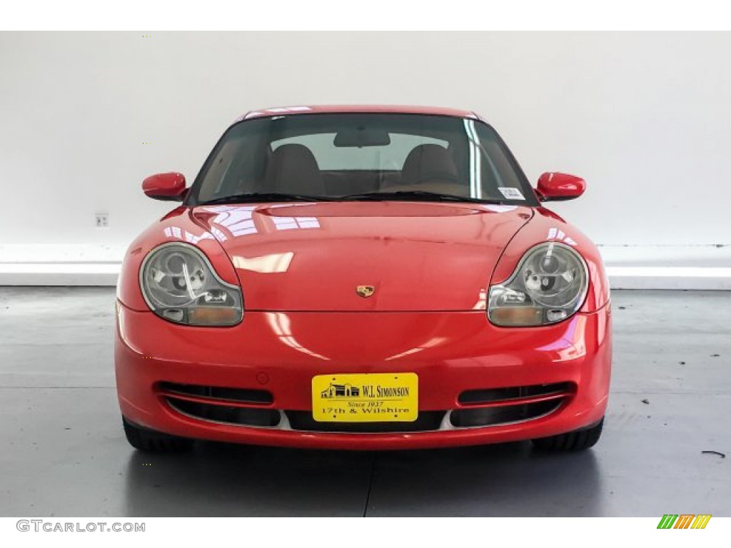 2001 911 Carrera 4 Coupe - Guards Red / Natural Brown photo #2