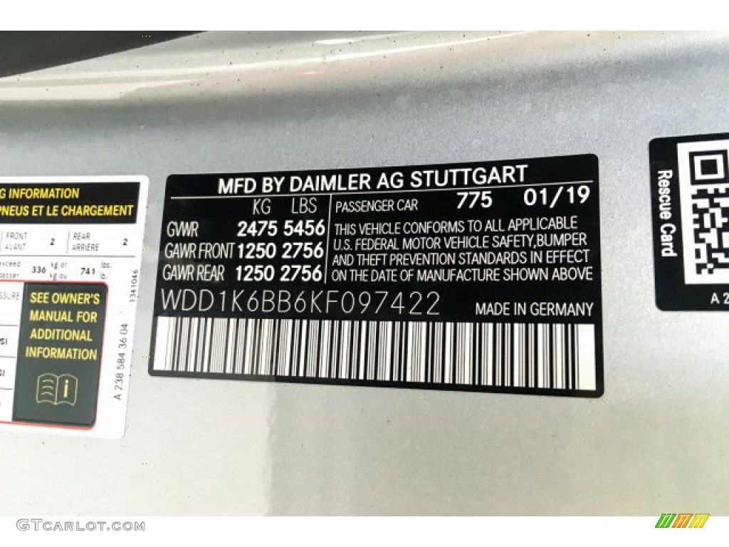 2019 E Color Code 775 for Iridium Silver Metallic Photo #132336521