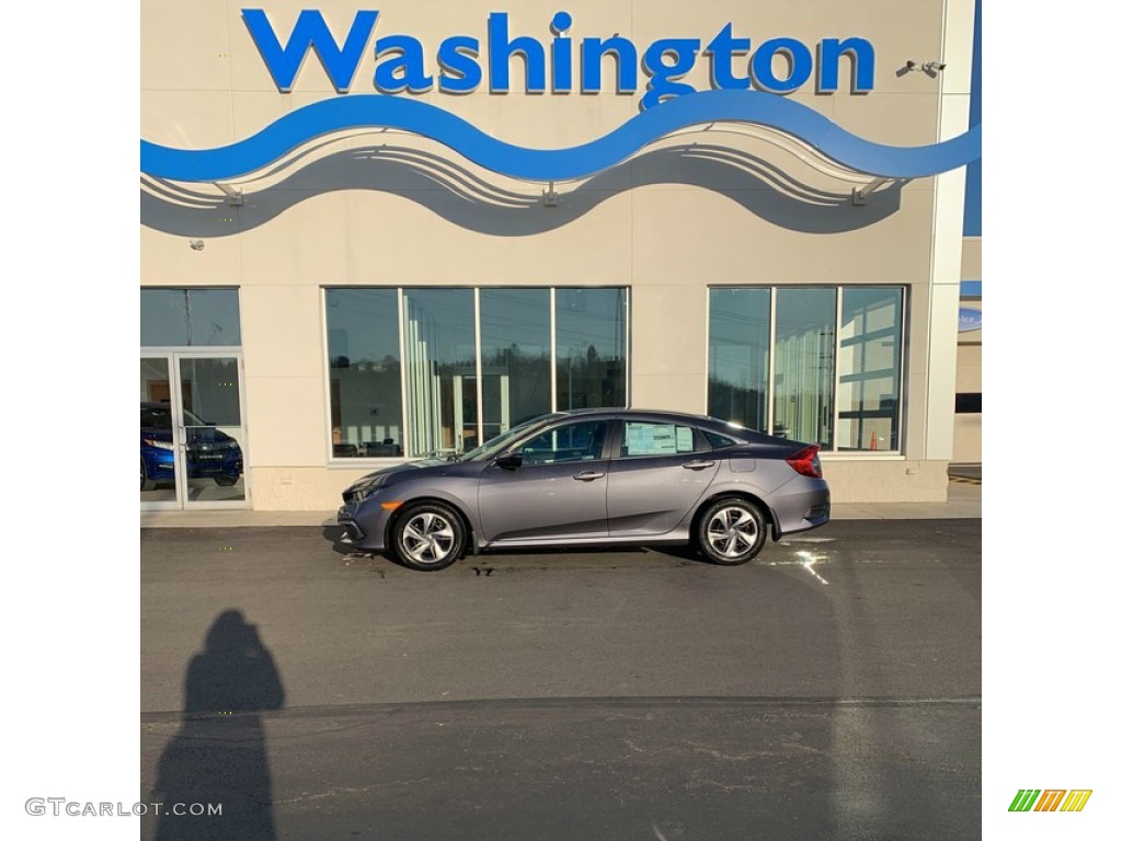 2019 Civic LX Sedan - Modern Steel Metallic / Black photo #1