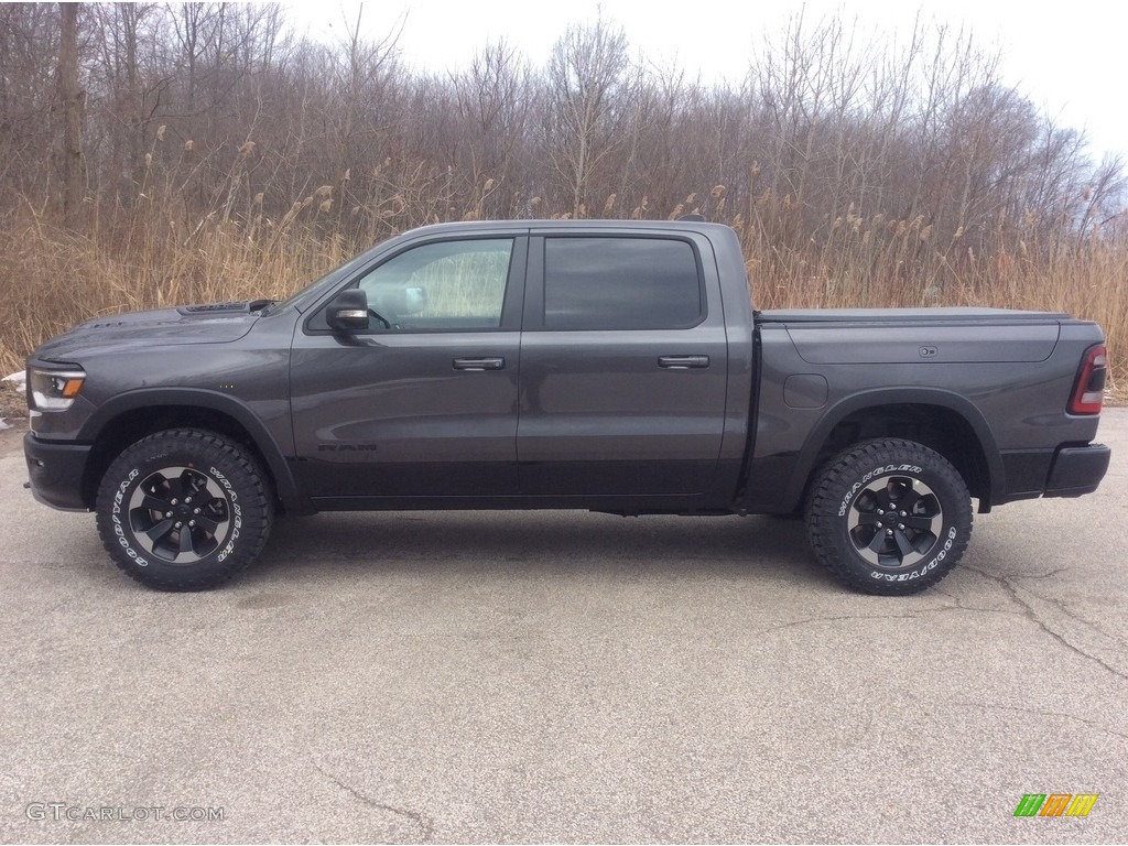 2019 1500 Rebel Crew Cab 4x4 - Granite Crystal Metallic / Black/Red photo #3