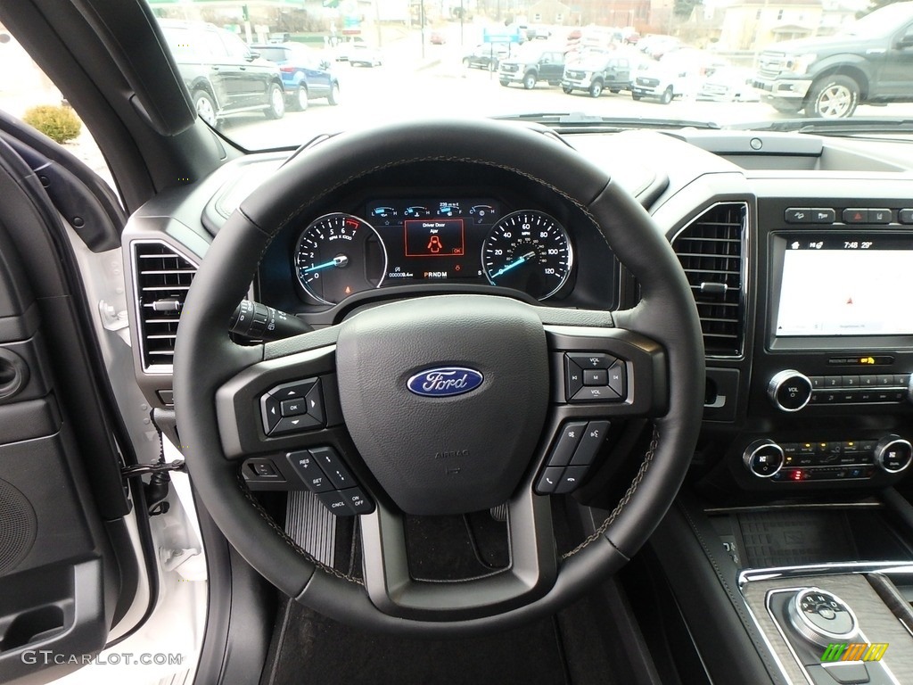 2019 Ford Expedition Limited 4x4 Ebony Steering Wheel Photo #132345905