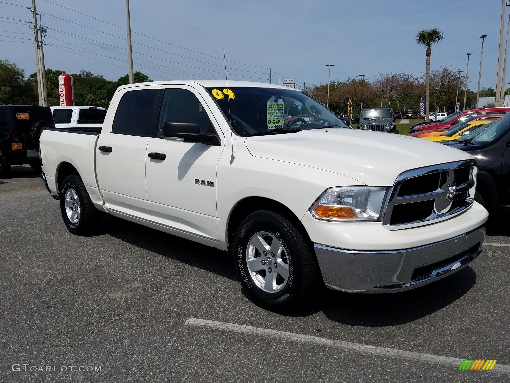 2009 Ram 1500 SLT Crew Cab - Stone White / Light Pebble Beige/Bark Brown photo #7
