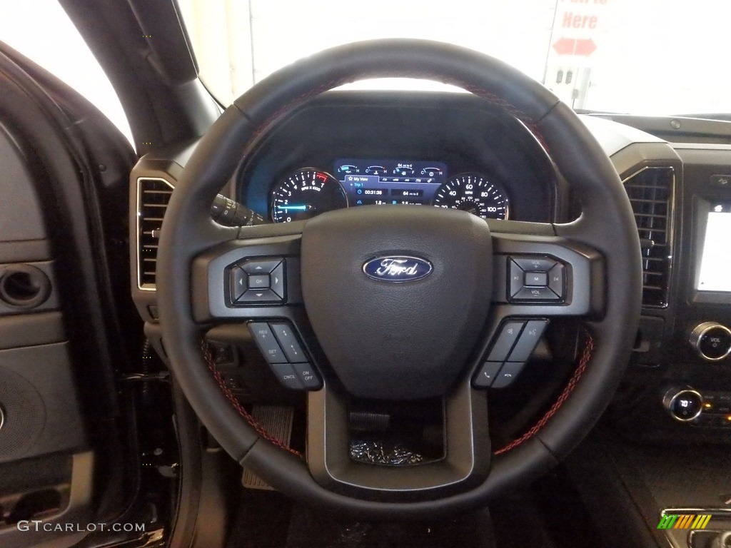2019 Ford Expedition Limited Max 4x4 Ebony Steering Wheel Photo #132358277