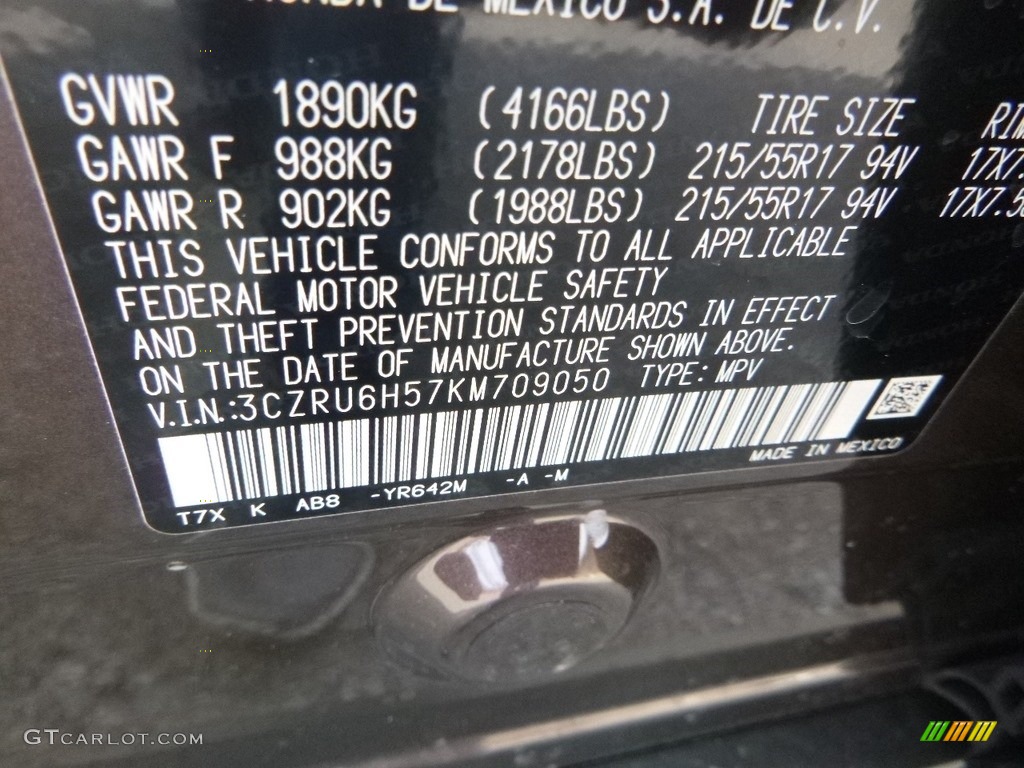 2019 HR-V Color Code YR642M for Midnight Amethyst Metallic Photo #132370705