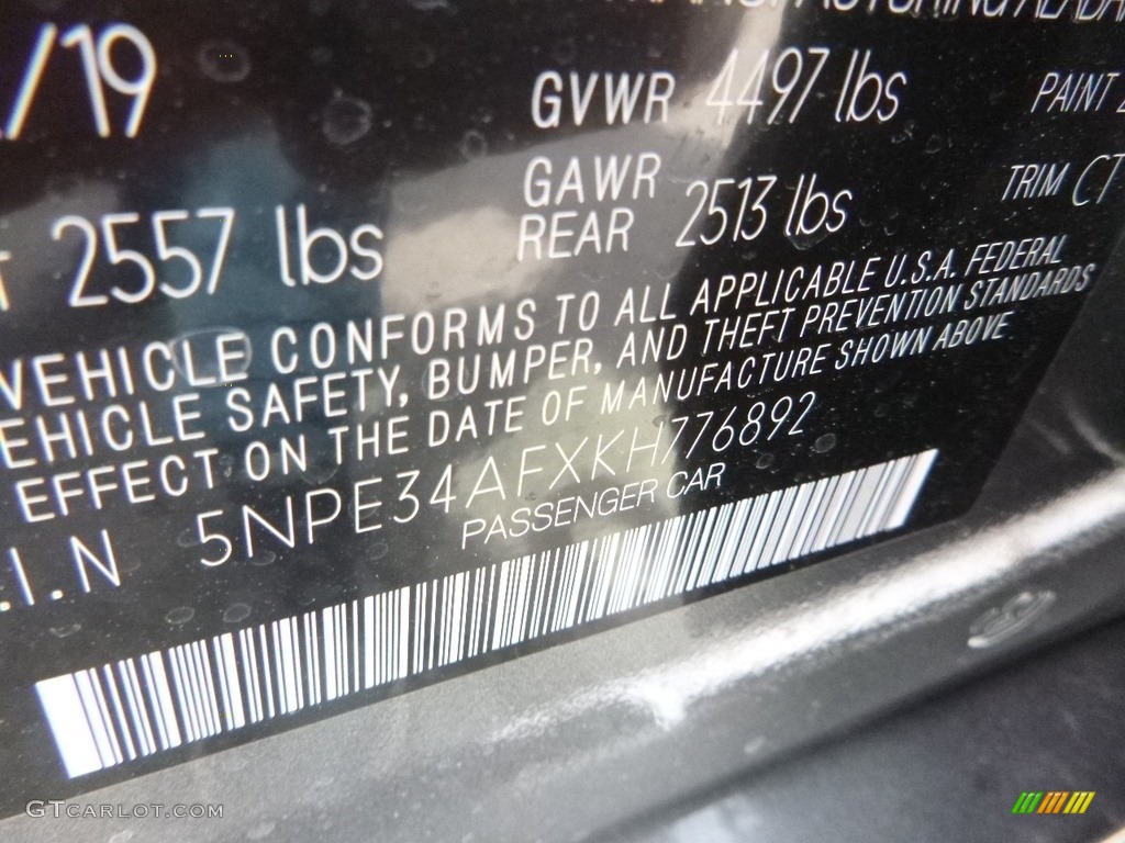 2019 Sonata Sport - Machine Gray / Black photo #12